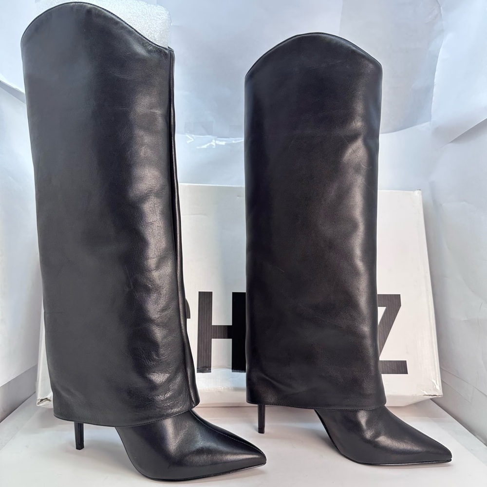 New Schutz Maryana High Boot in Black knee high leather heel stiletto boots - Picture 2 of 11